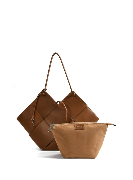 Taylor Contexture Leather Bag, Caramel - RTS Collaborative