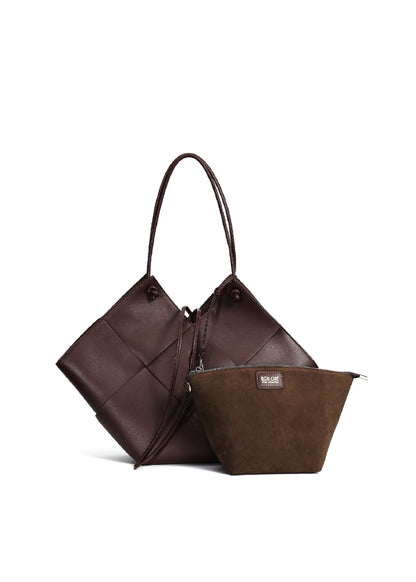 Taylor Contexture Leather Bag, Chocolate - RTS Collaborative