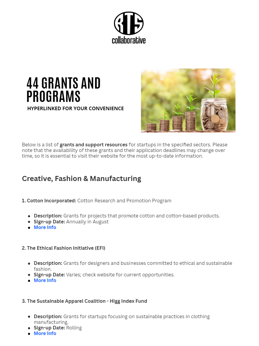 44 Grants And Programs List (Hyperlinked) - RTS Collaborative