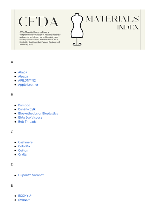 CFDA MATERIALS INDEX - RTS Collaborative