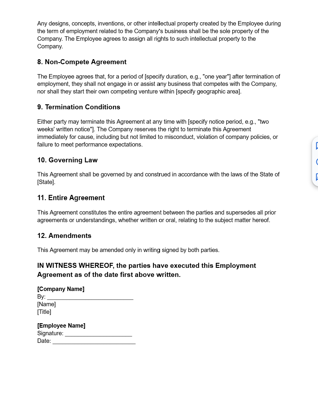 Comprehensive Employment Agreement - RTS Collaborative