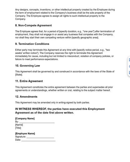 Comprehensive Employment Agreement - RTS Collaborative