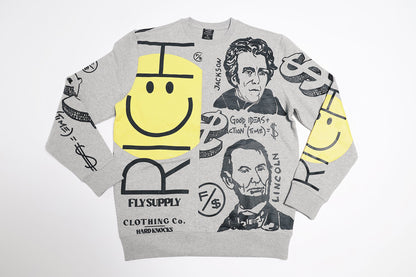 New Rich Crewneck Sweater (Heather Grey) - RTS Collaborative