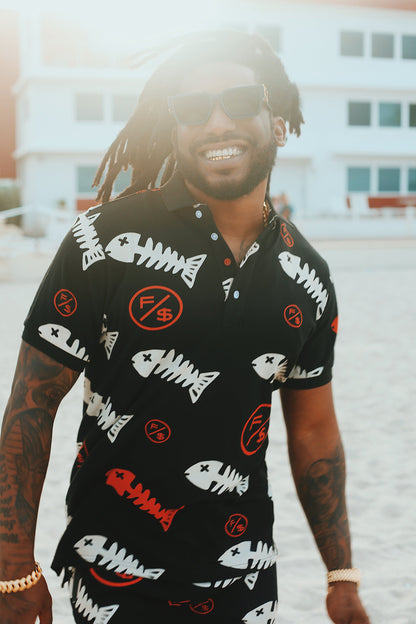 Fishscale Polo (Black) - RTS Collaborative