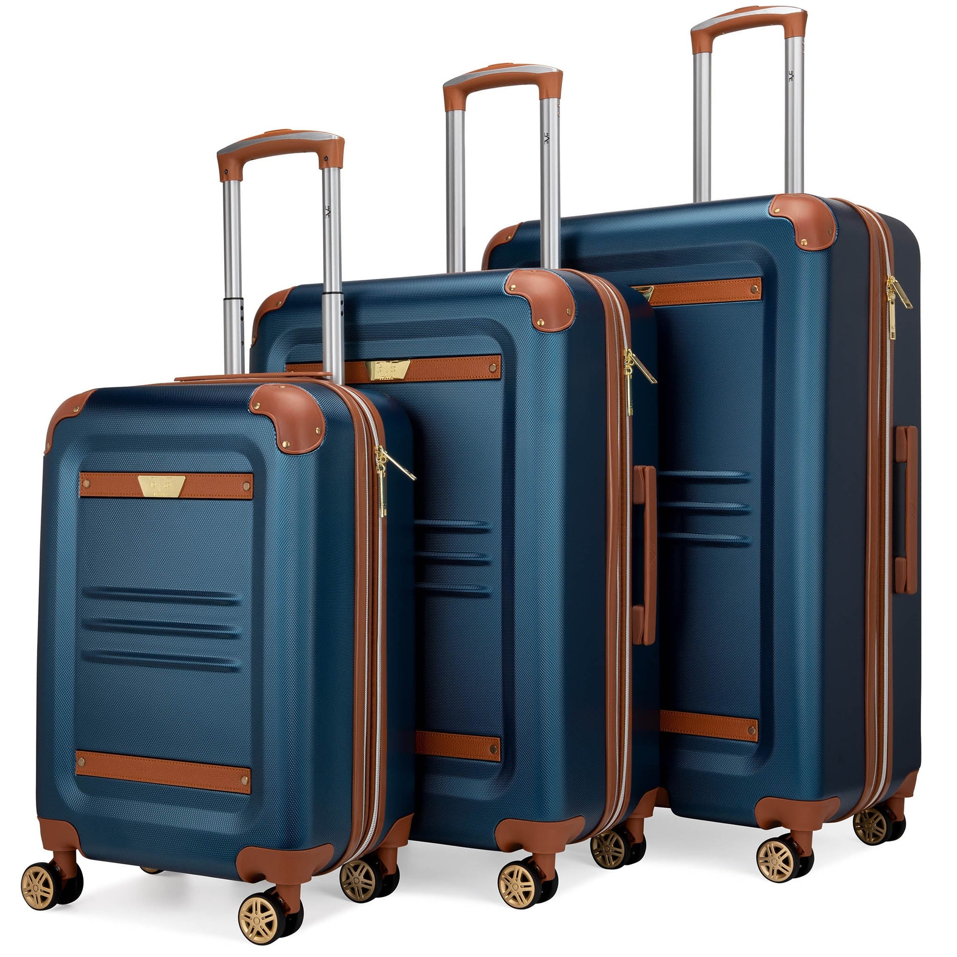 Vintage 3 Piece Expandable Retro Luggage Set - RTS Collaborative