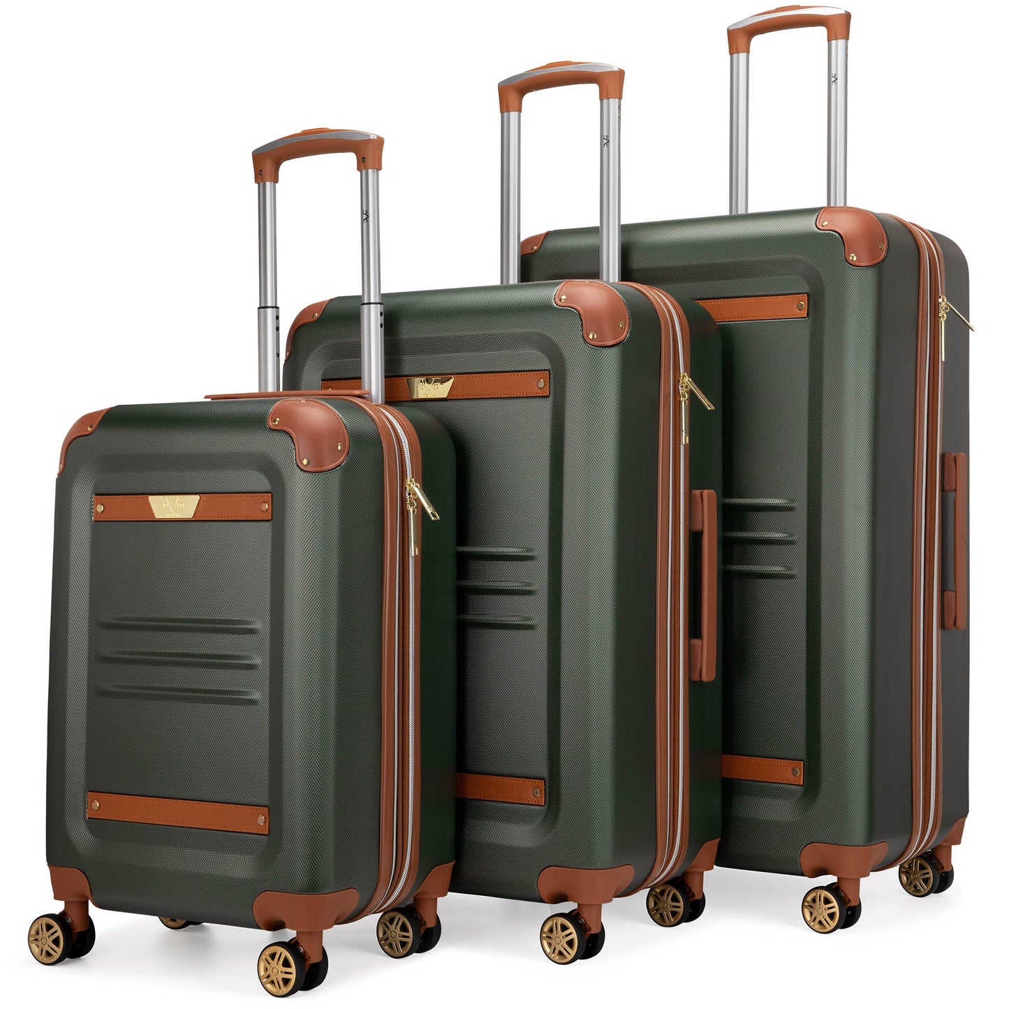 Vintage 3 Piece Expandable Retro Luggage Set - RTS Collaborative