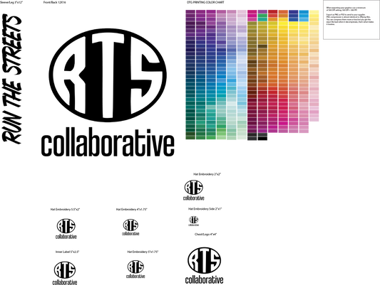 Graphics Sizing Template With DTG Color Chart Adobe Illustrator - RTS Collaborative